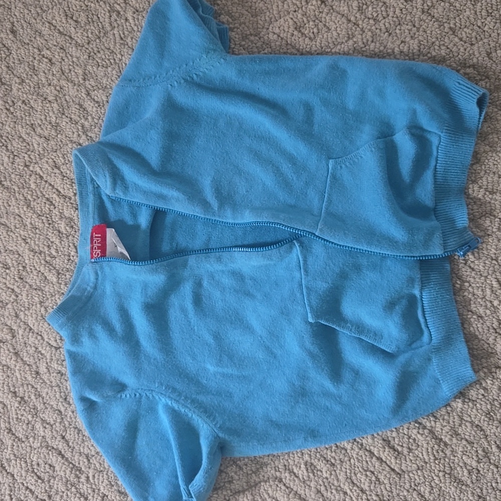 Esprit Womens XS Blue Zip-Up sweater